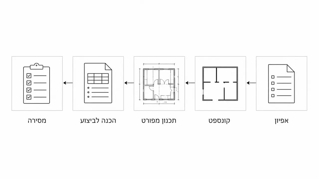 שלבי העבודה מהאפיון ועד המסירה