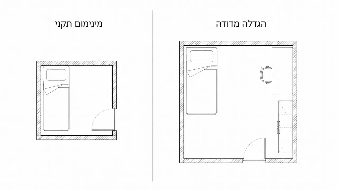מהו הגודל המינימלי, והאם כדאי לתכנן גדול יותר?